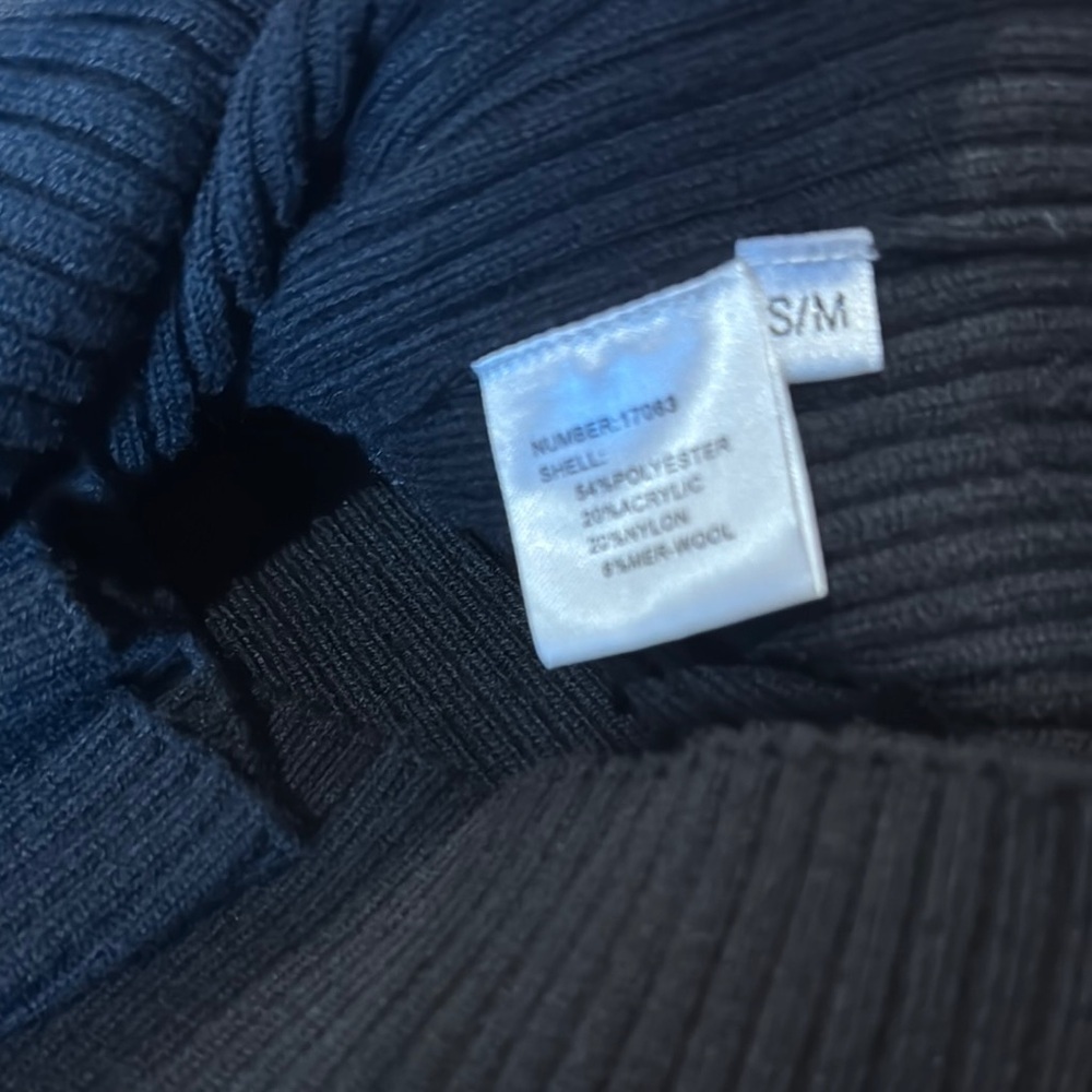 NWOT Black Ribbed Knit Dress with Grey Accents - Picture 10 of 10